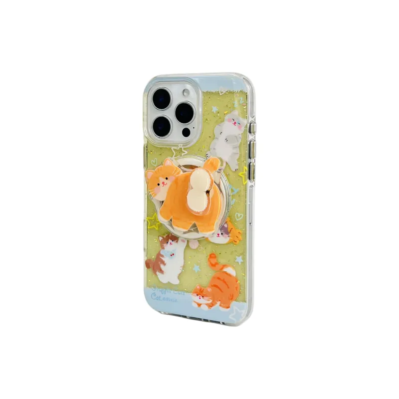 Wei Xin Acrylic Material Magnetic Sassy Cat Buddy Phone Cases Compatible With IPhone 16/15 Pro Max/Apple 13/14 Pro/Max-2