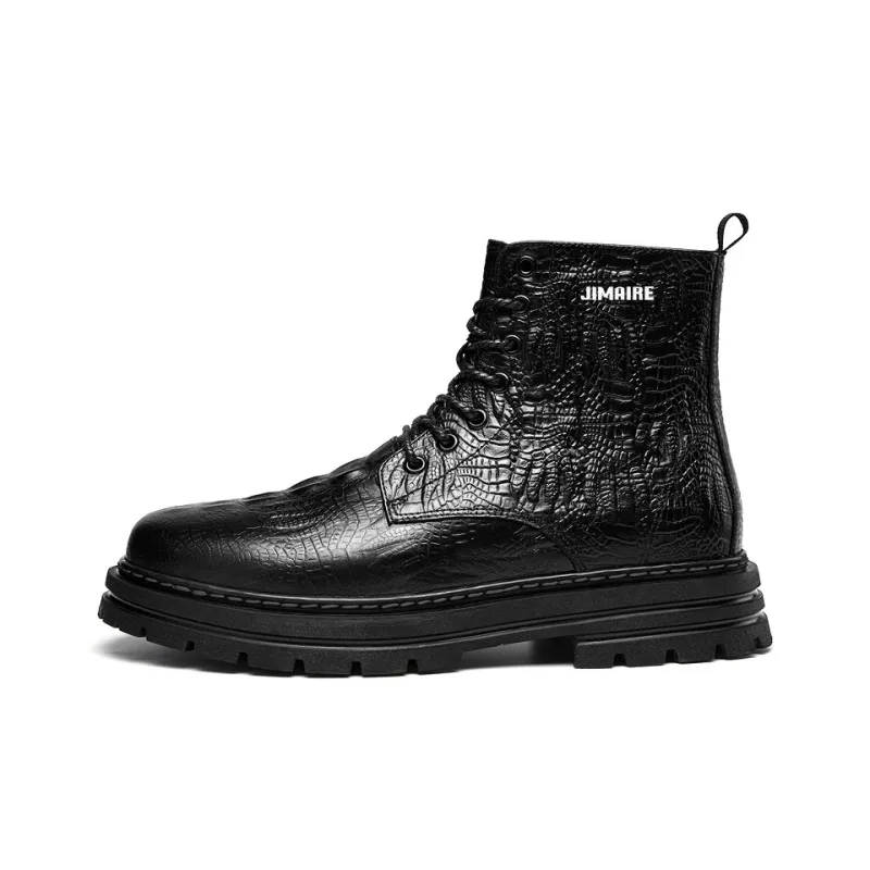 King Jinmai Short Martin Boot Unisex Black-0