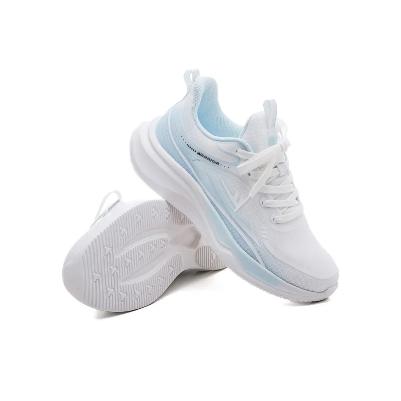 Warrior Cushioning Rebound Abrasion Resistant Low Top Casual Training Running Shoes Unisex White Moon-5