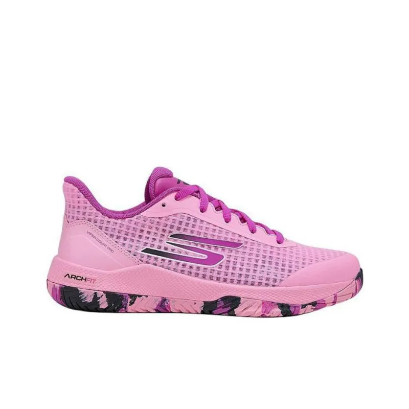 Skechers Viper Court Pro Cushioning Abrasion Resistant Breathable Low Top Training Shoes Women's Pink-1