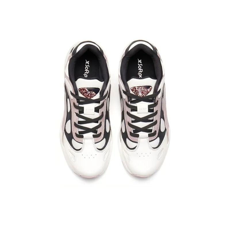 XTEP Chunky Sneakers Women's Low Top White/Pink/Red-2