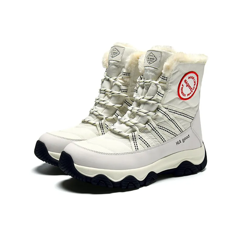 HLA Snow Boots Men Black, Beige-6