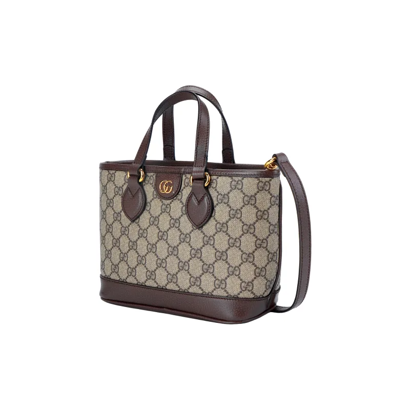 GUCCI Ophidia Supreme Canvas Tote Bag Shopping Bag Shoulder Bag Crossbody Bag Handbag Mini Women's Beige & Ebony-1
