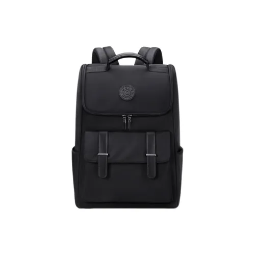 Tonlion Nylon Fabric Backpack Unisex Black