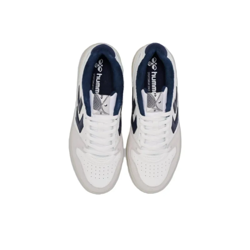 Hummel Anti Slip Wear Resistant Low Top Skateboard Shoes Men's White Blue-1