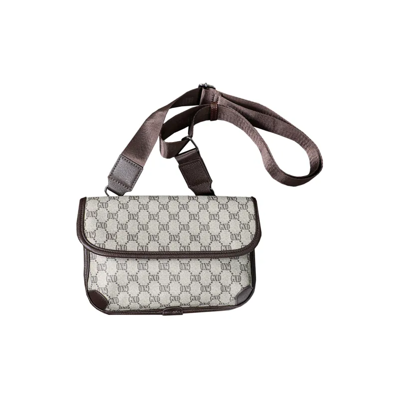 KONADCT PU Shoulder Bag, Crossbody Bag Regular Unisex Khaki/Checkered Black/Monogram/Gray/Woven Black-36