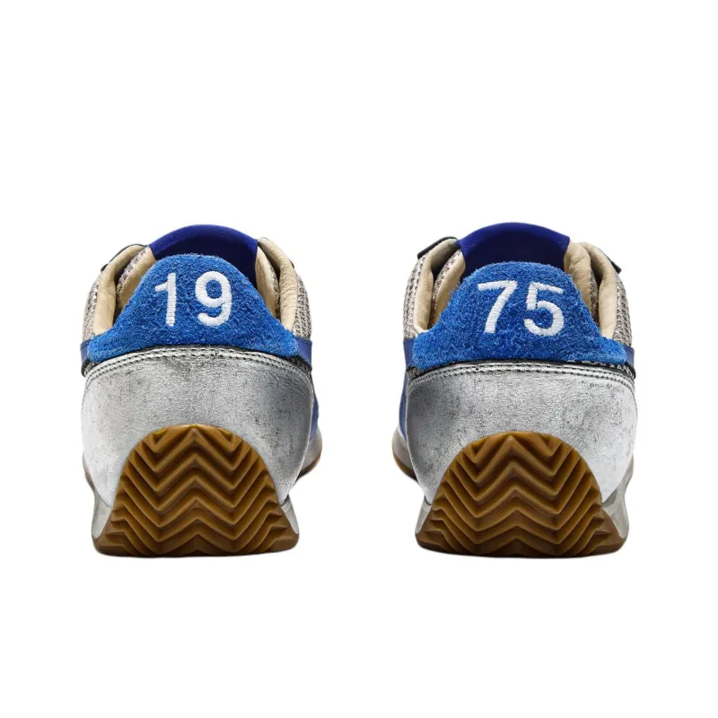 Diadora Heritage Anti Slip Wear Resistant Low Top Running Shoes Unisex Silver Blue-4