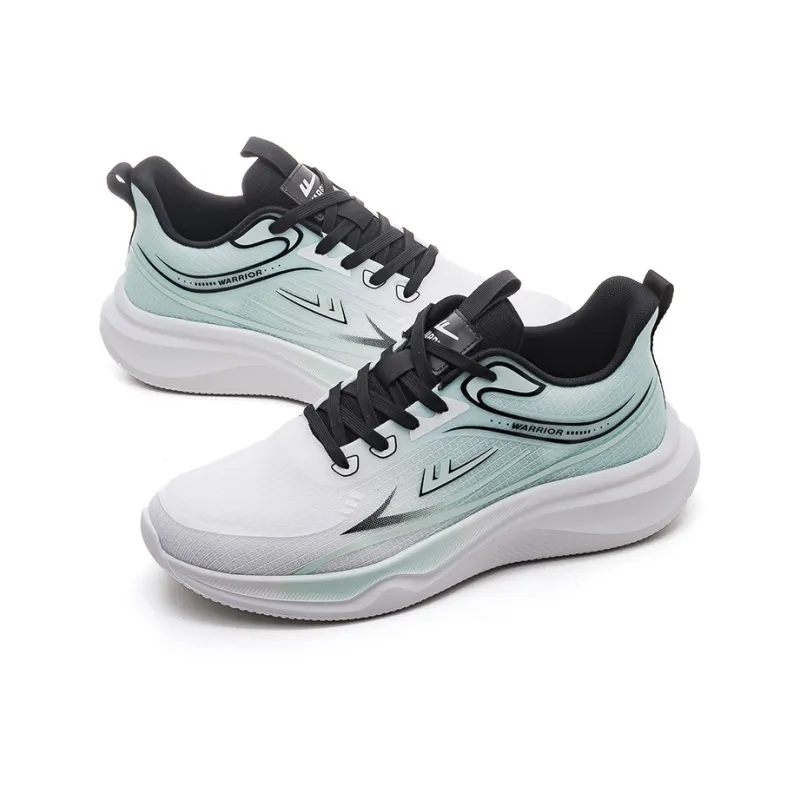 Warrior Rebound Low Top Casual Running Shoes Men's White Black Green-3