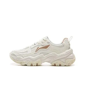 LiNing Brown Sugar Slip Resistant, Abrasion Resistant, Breathable Low Top Casual Shoes Women's White