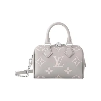 LOUIS VUITTON Speedy Cow Leather One Shoulder Handbag Regular Women's Gray