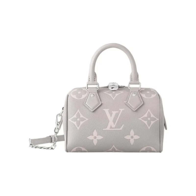 LOUIS VUITTON Speedy Cow Leather One Shoulder Handbag Regular Women's Gray-0