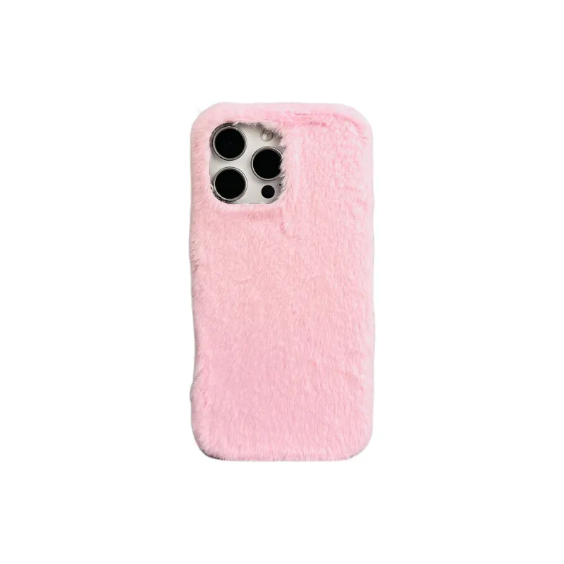 Wei Xin Plush Material Solid Color Plush Lanyard Phone Cases Compatible With IPhone 16/15 Pro Max/Apple 13/14 Pro/Max-7