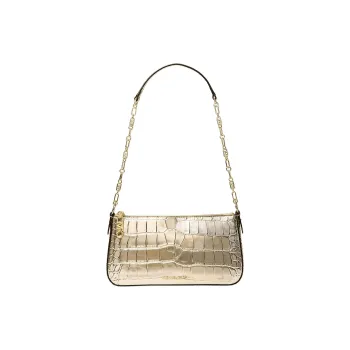 MICHAEL KORS Empire Leather Shoulder Bag Medium Size Women's Light Gold