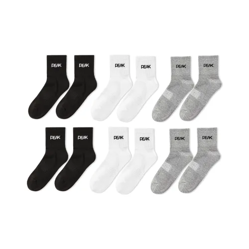 PEAK Mid-Calf Socks Unisex 6 Pack