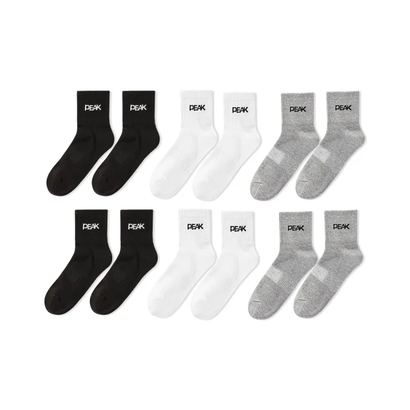 PEAK Mid Calf Socks Unisex 6 Pack-0
