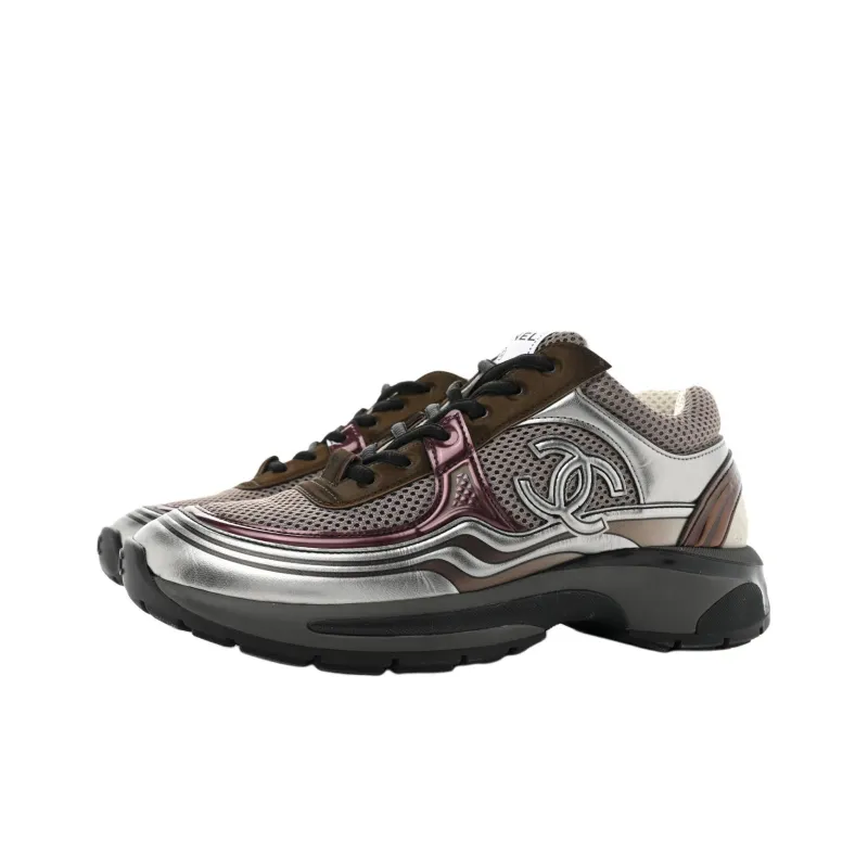 CHANEL Women's Sneaker 'Khaki Silver Dark Purple' Women's-1