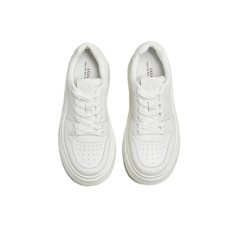 Tata Little White Whale Coverage Lightweight And Breathable Low Top Skateboard Shoes Women's White-4