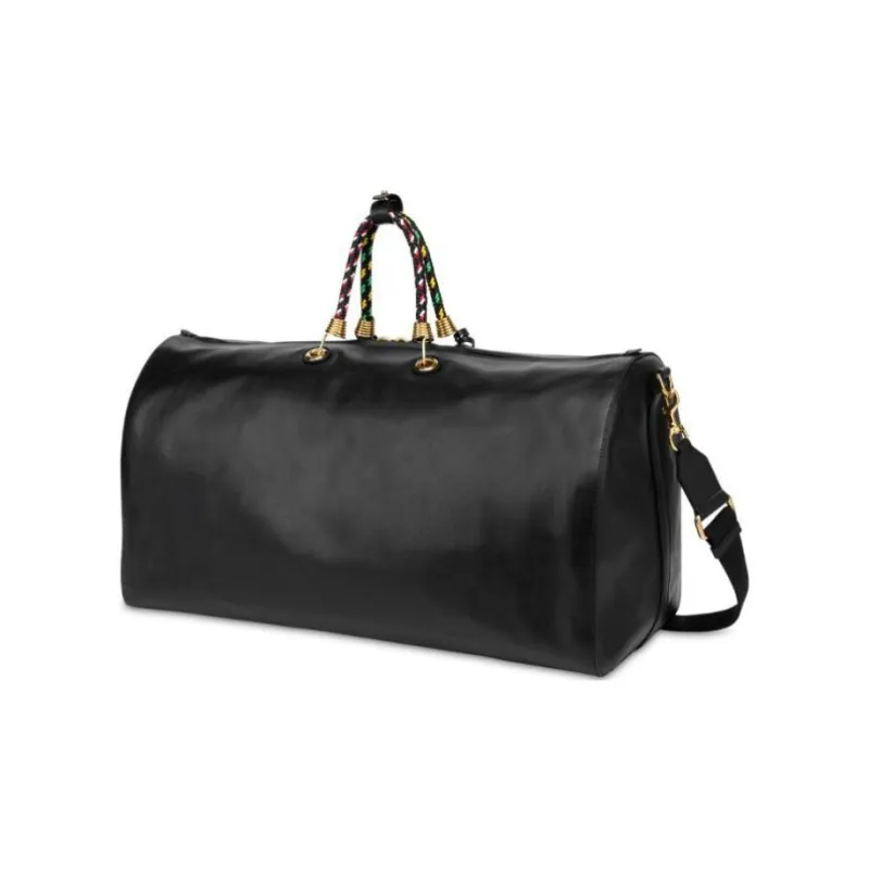 MOSCHINO Zip up Leather Duffle Bag-2