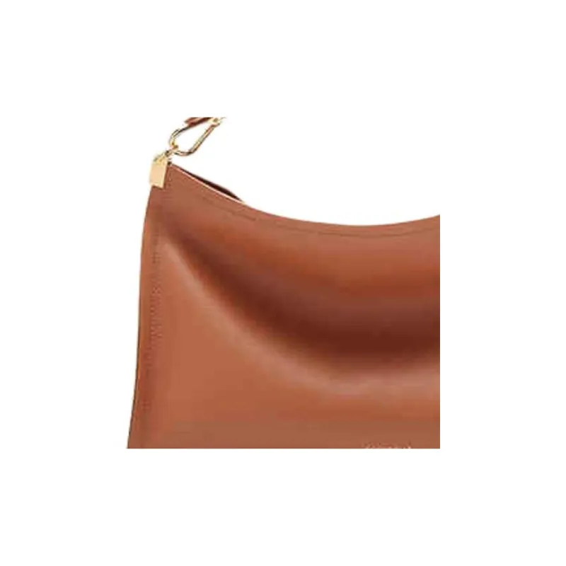 COCCINELLE Cow Leather Portable Crossbody Bag Shoulder Bag Large Size Women's Caramel With Black Accents-2