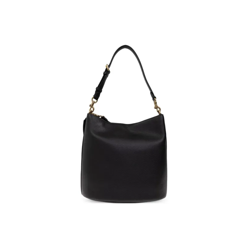 COACH Leather Bucket Bag, Shoulder Bag Medium Large Women's Black-2