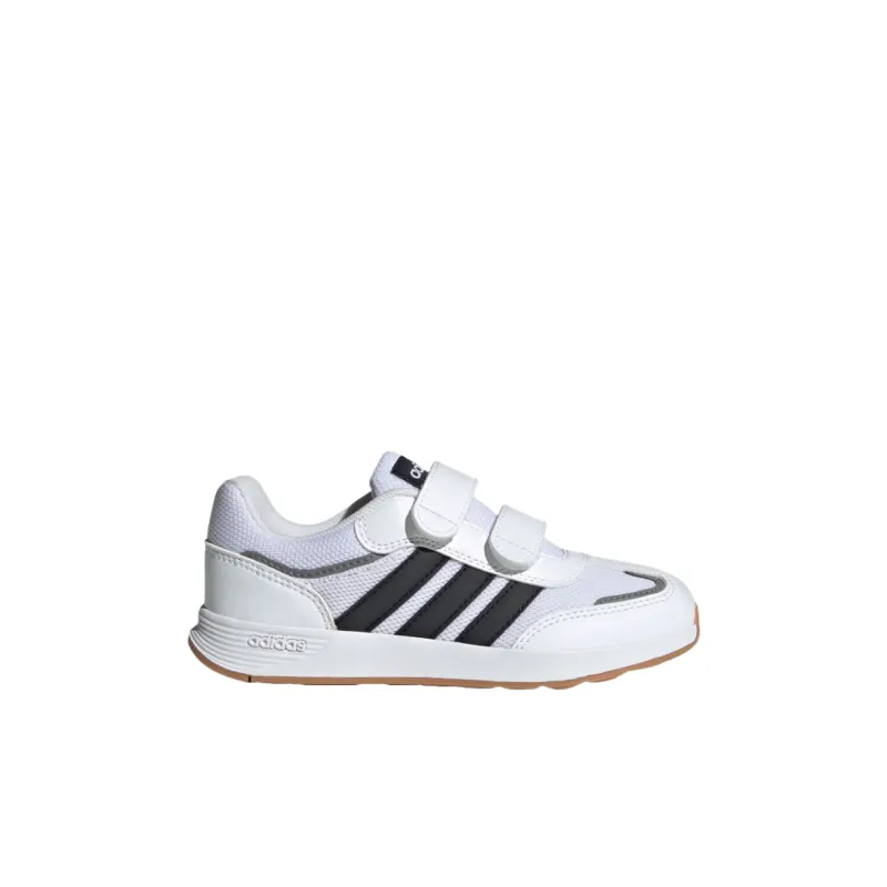 Adidas TENSAUR Abrasion Resistant Low Top Kids' Skateboarding Shoes White/Black/Gray Children Aged 3 7 Years Old-1
