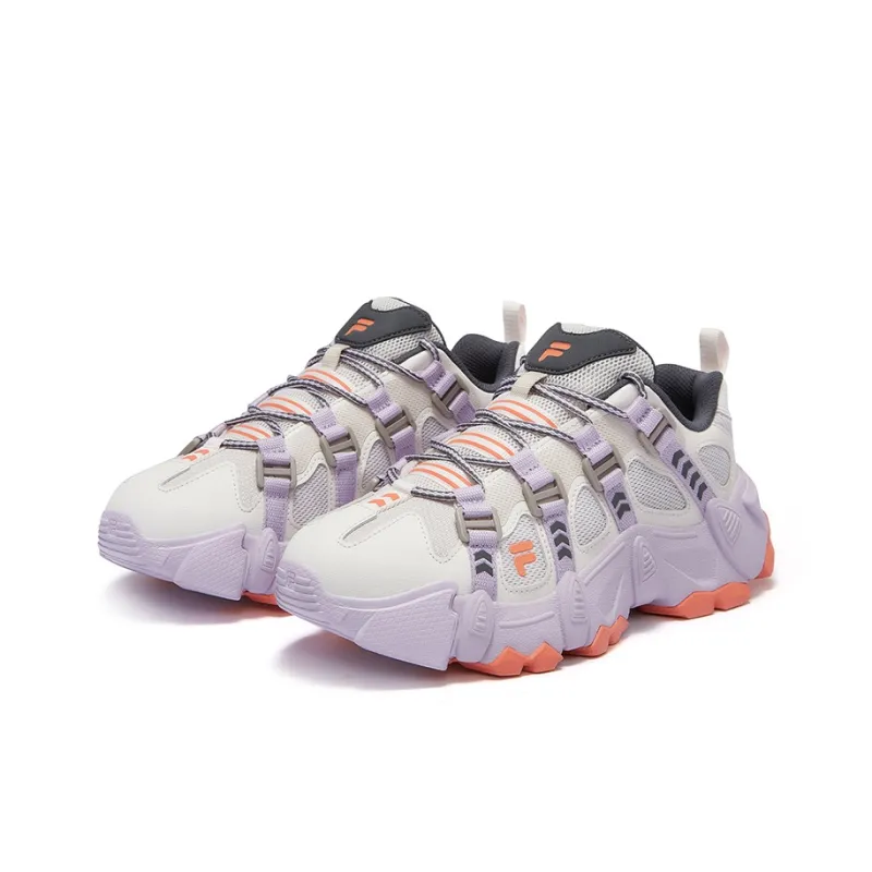 FILA FUSION EXOCET Slip-Resistant Low-Top Casual Shoes Women's White Sand Gray Fragrant Snow-2