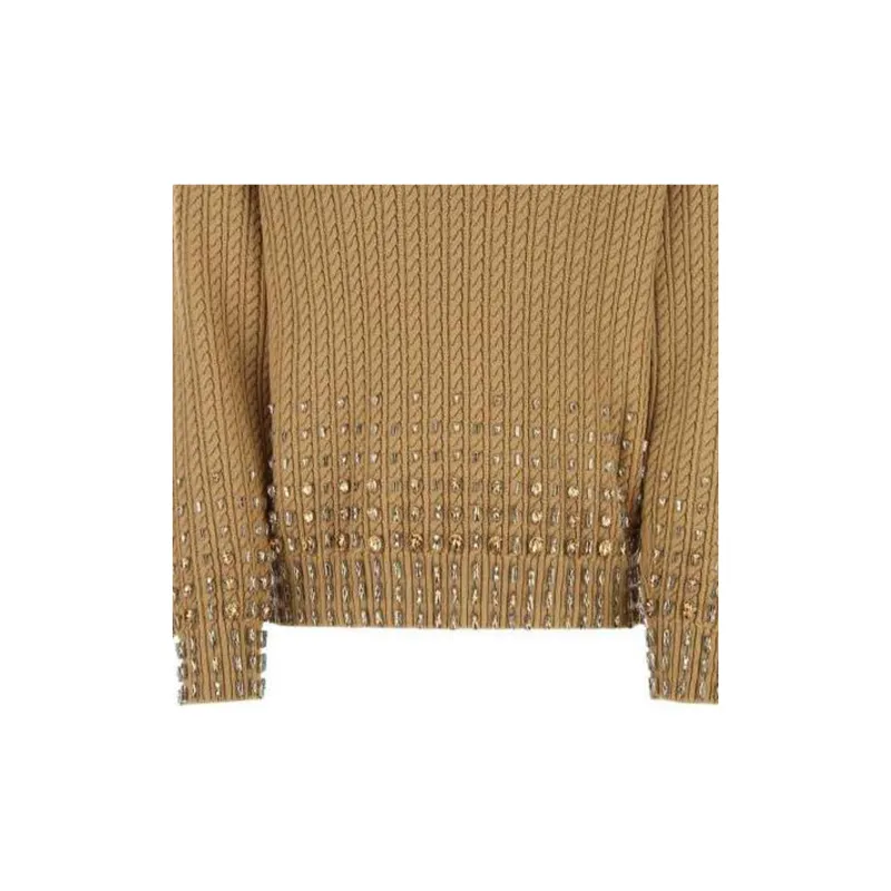 Burberry Crystal Embellished Cable Knit Sweater-3