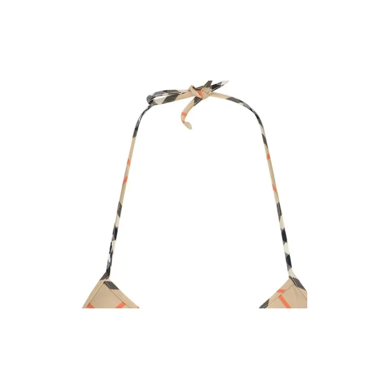 Burberry Check Pattern Halterneck Bikini Top-2
