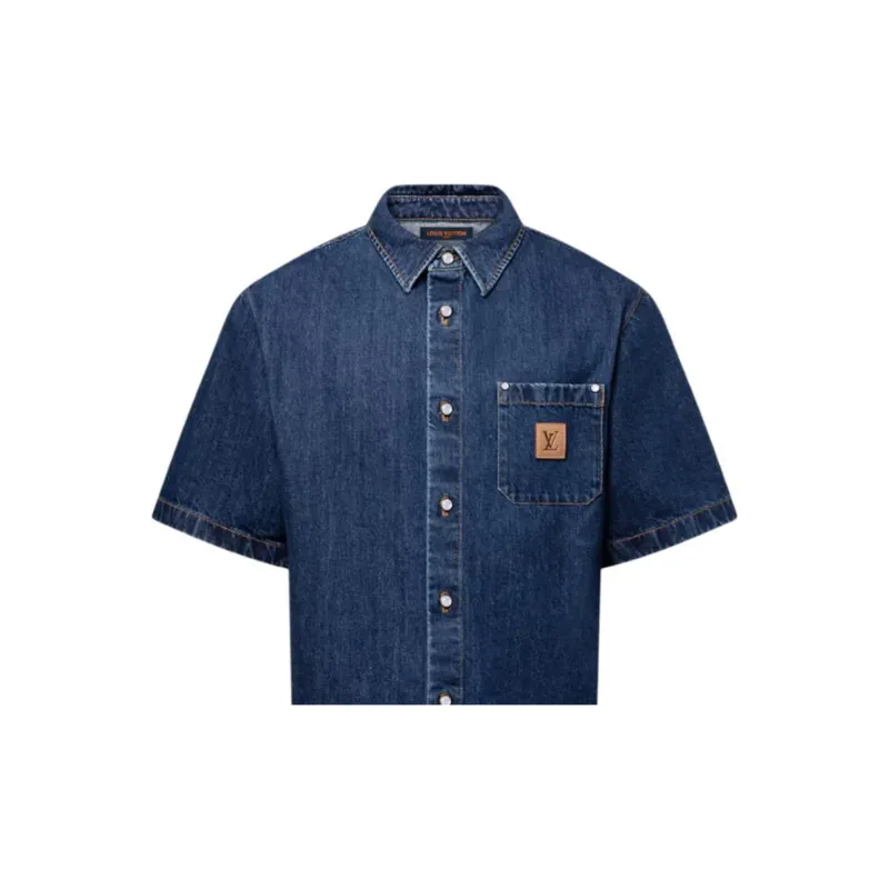 LOUIS VUITTON Signature Denim Short Sleeved Shirt-3