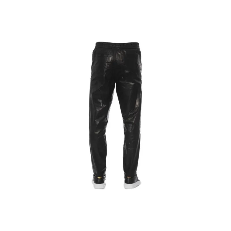 TRUSSARDI Leather Pants Men's Black-1
