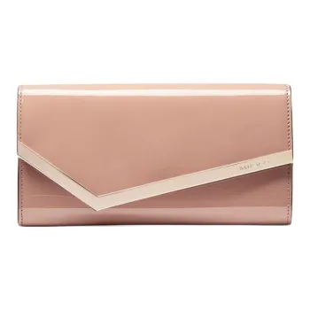 Jimmy Choo Gold Green Onion Cloth Handheld Shoulder Bag Women's Pink