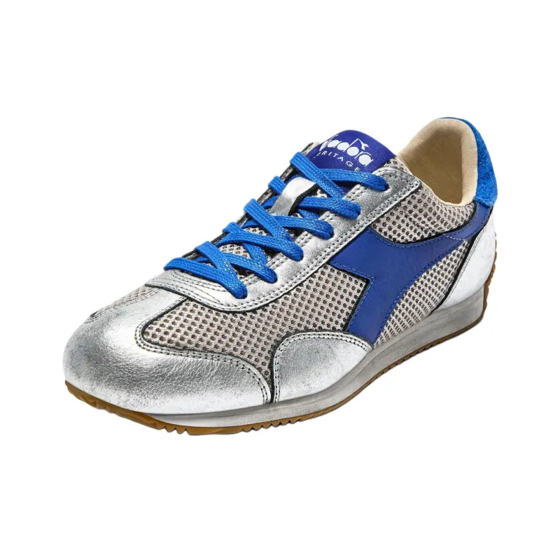 Diadora Heritage Anti Slip Wear Resistant Low Top Running Shoes Unisex Silver Blue-0