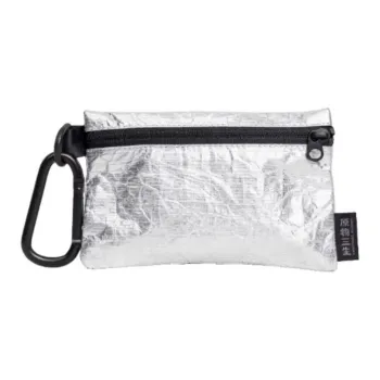 SanseiOriginal PU Coin Purse Mini Women's Silver/Protected Orange