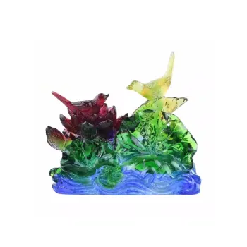 Sweet Kisses Colored Glaze Carved Ornaments Unisex