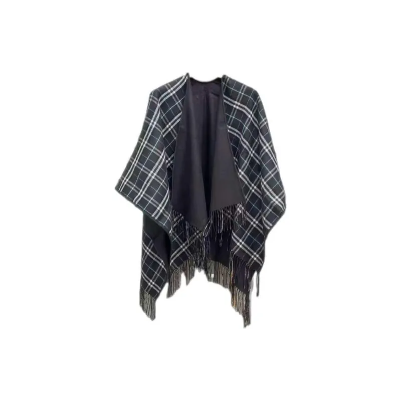 Burberry Wool Shawls Women's Black-4