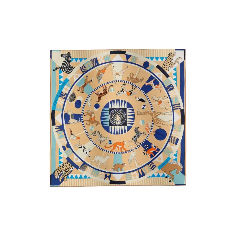 HERMES Silk Silk Scarves Unisex Beige-0