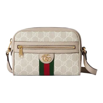 GUCCI GG Supreme Canvas Shoulder Bag Mini Women's Beige & White