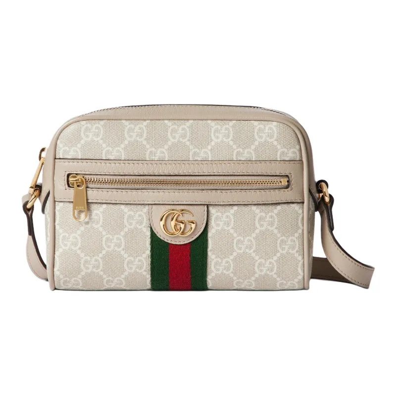 GUCCI GG Supreme Canvas Shoulder Bag Mini Women's Beige & White-0