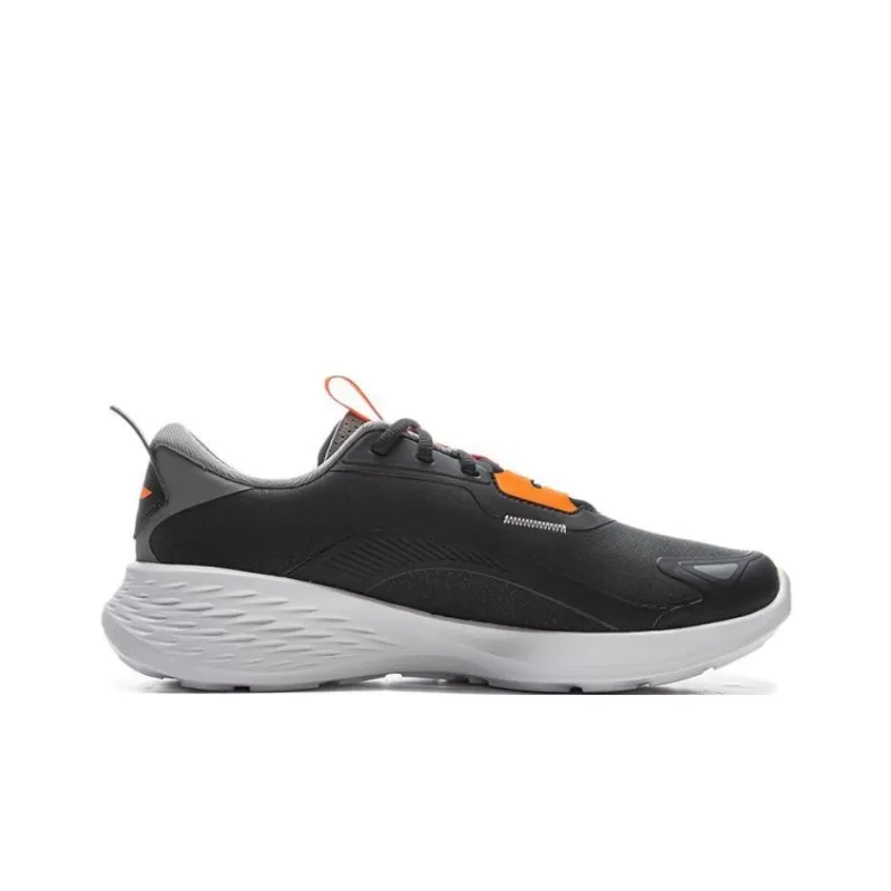 LiNing Anti Slip Wear Resistant Low Top Sprint Running Shoes Men's Black Orange-1
