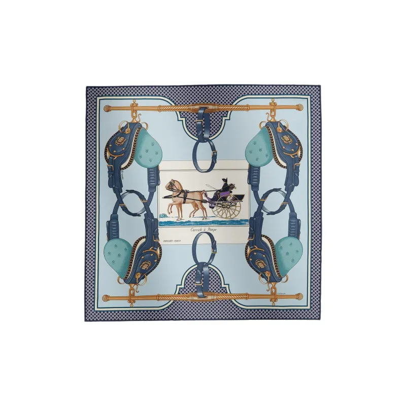 HERMES Silk Silk Silk Scarves Unisex Blue-0