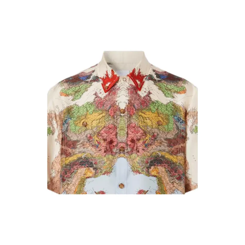 Burberry Map Graphic Print Silk Shirt-3
