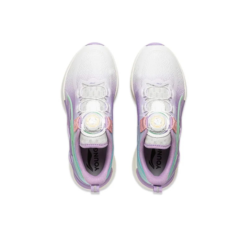 LINING YOUNG Xingyun Slip Resistant, Abrasion Resistant, Breathable Low Top Kids' Running Shoes Purple Blue White Kids'-3
