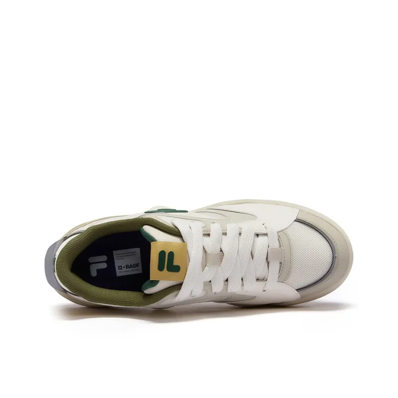 FILA FUSION KICK II Slip Resistant Low Top Skateboard Shoes Men's Oat Brown Milk White-2