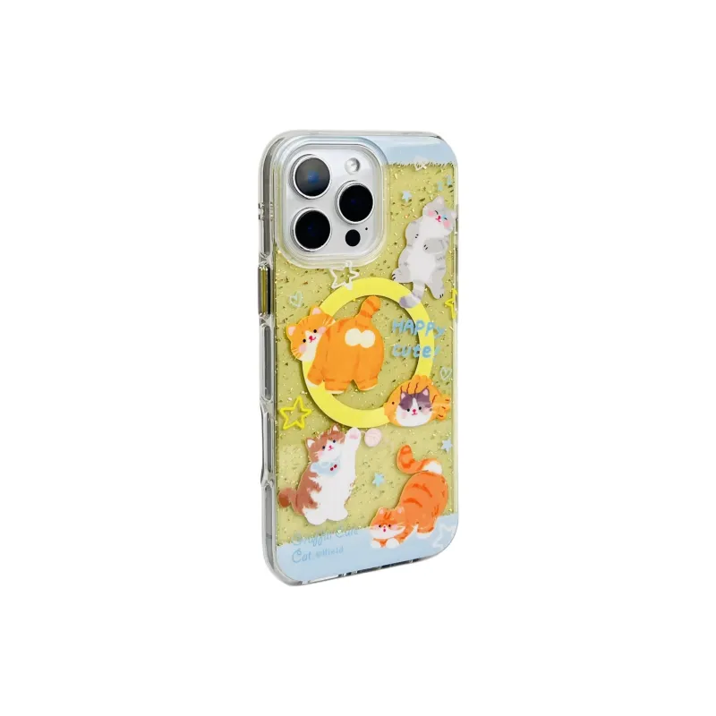 Wei Xin Acrylic Material Magnetic Sassy Cat Buddy Phone Cases Compatible With IPhone 16/15 Pro Max/Apple 13/14 Pro/Max-5