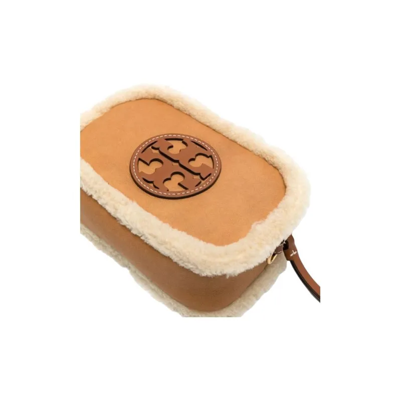 TORY BURCH Lambskin Clutch Trumpets Women's Brown-2