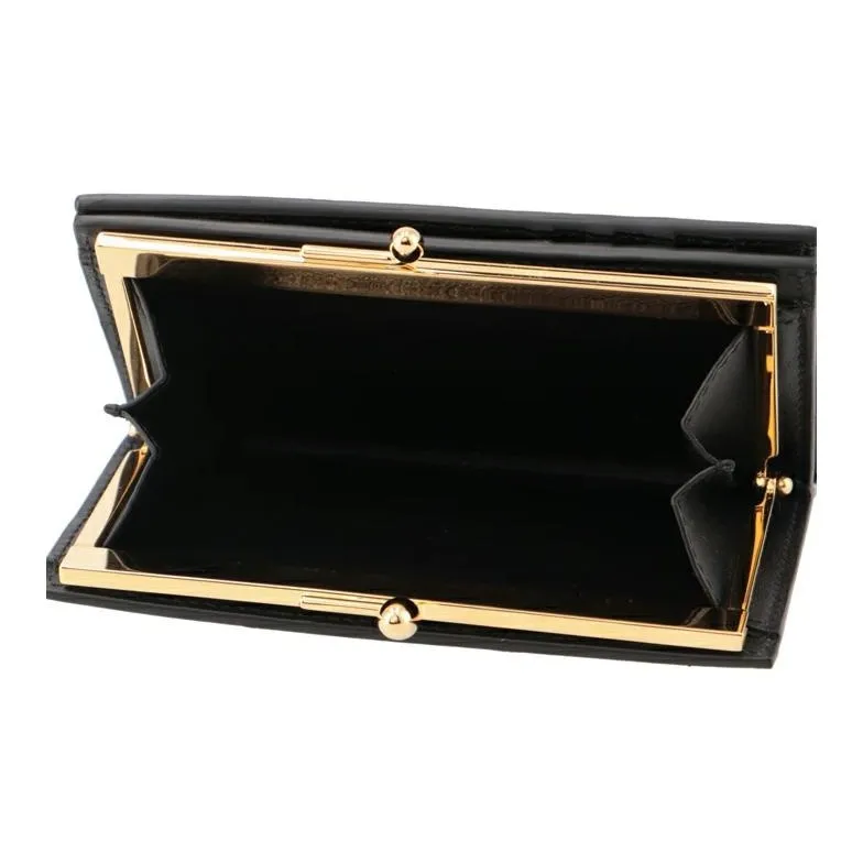JIL SANDER Goji Eel Skin Wallet Trumpets Women's Black-3