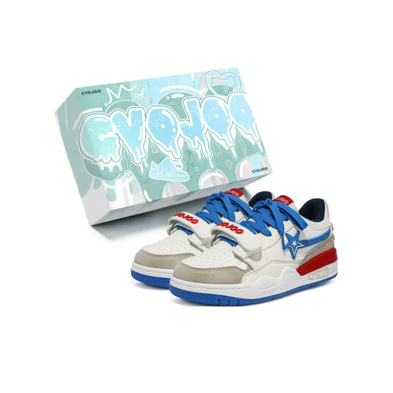 CVOJOO Stars Collection Low Top Skateboard Shoes Unisex Peach Cheese-12