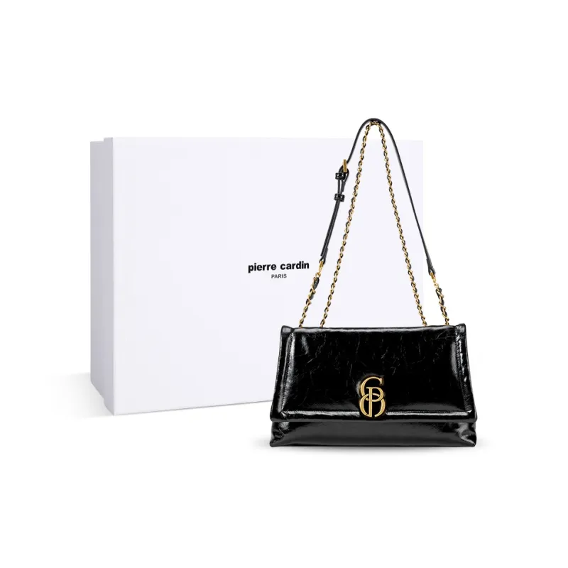 PIERRE CARDIN Oil Wax Cow Leather Shoulder Bag, Crossbody Bag Women's Multicolor-0