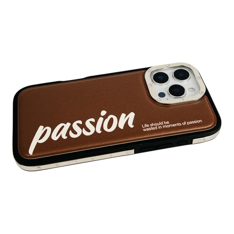 Wei Xin Leather Material Leather Landscape English Phone Cases Compatible With IPhone 16/15 Pro Max/Apple 13/14 Pro/Max-15