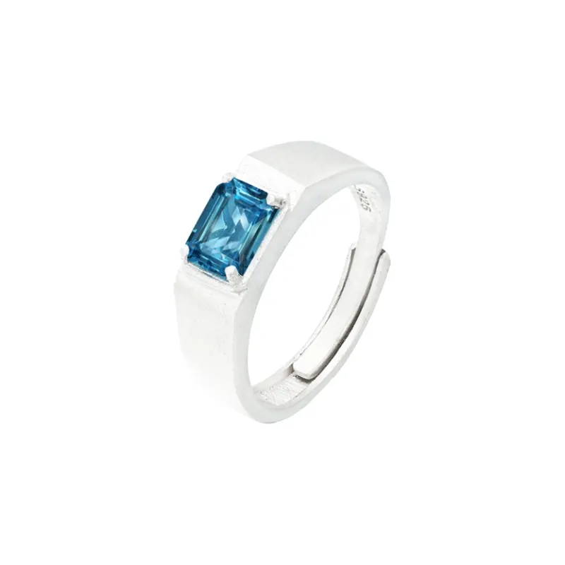 AIDAQIAN S925 Silver Ring Open And Adjustable Men's-0